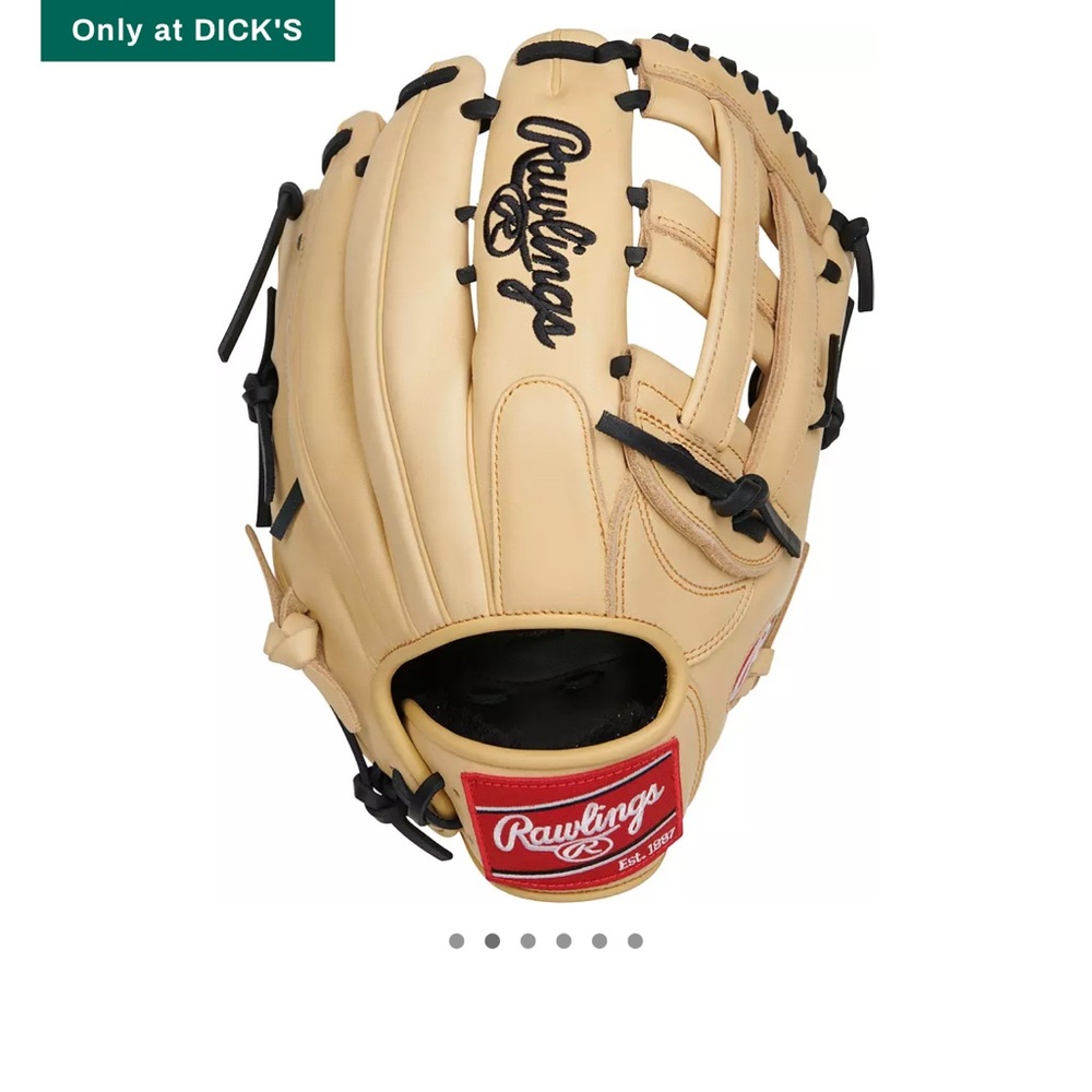 Rawlings Beige Baseball Glove with Black Lacing